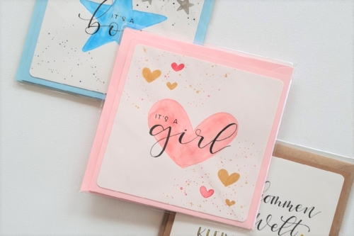 Baby cards from "Buchstabenatelier"